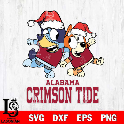 Alabama Crimson Tide Bluey Christmas Holiday Svg Eps Dxf Png File, Digital Download