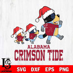 Alabama Crimson Tide Bluey Family Christmas Svg Eps Dxf Png File, Digital Download