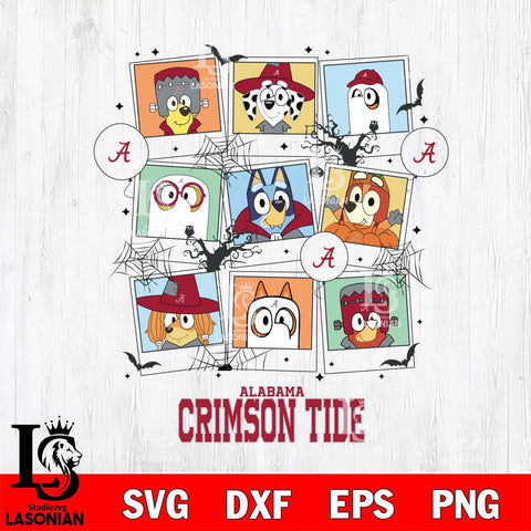 Alabama Crimson Tide Bluey Halloween Sport Svg Eps Dxf Png File, Digital Download, Instant Download