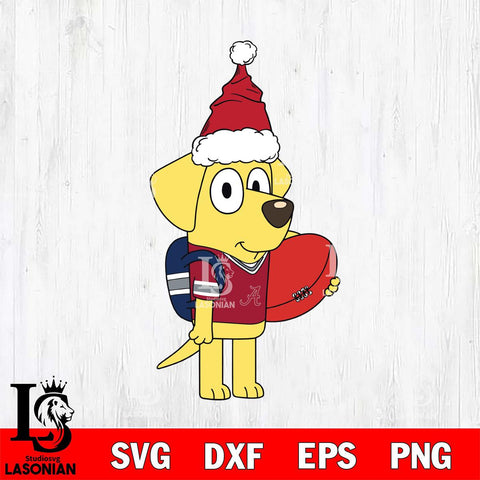 Alabama Crimson Tide Bluey Lucky Christmas Svg Eps Dxf Png File, Digital Download, Instant Download