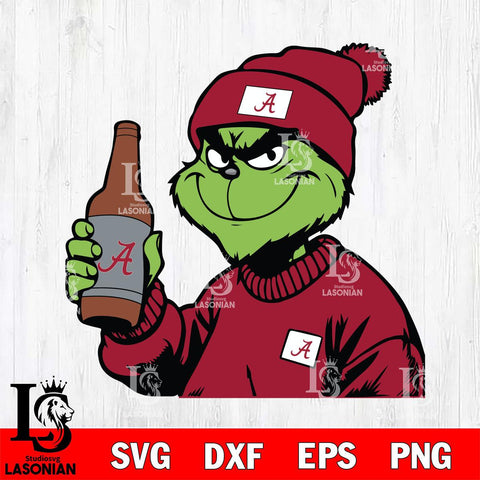 Alabama Crimson Tide Boujee Grinch 5 Svg Eps Dxf Png File, Digital Download, Instant Download