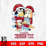 Alabama Crimson Tide Christmas Bluey Family Sport Cut Files,Bluey Cricut,Christmas Svg , Bluey svg , Digital Download, dxf eps png pdf file