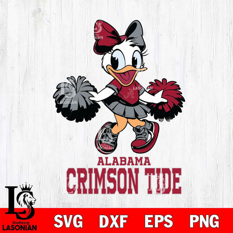 Alabama Crimson Tide Daisy Duck Cheerleader Disney, Svg Eps Dxf Png File, Digital Download