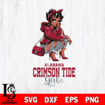 Alabama Crimson Tide Fashion Black Fan Girl Betty Boop, Svg Eps Dxf Png File, Digital Download