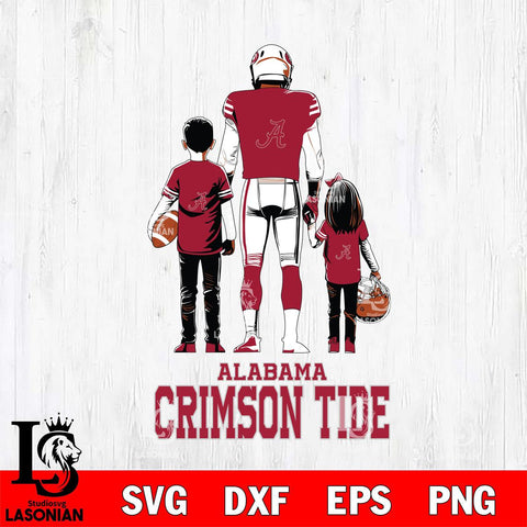 Alabama Crimson Tide Father And Child Football SVG DXF EPS PNG FILE,NCAA SVG, Father day Digital Download,Instant Download, Silhouette