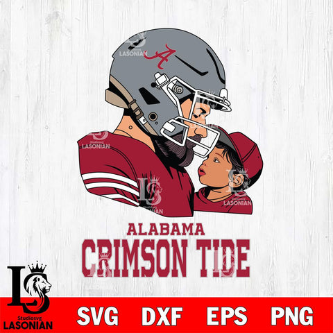 Alabama Crimson Tide Father And Child Rugby SVG DXF EPS PNG FILE,NCAA SVG, Father day Digital Download,Instant Download, Silhouette