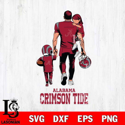 Alabama Crimson Tide Father And Son Football SVG DXF EPS PNG FILE,NCAA SVG, Father day Digital Download,Instant Download, Silhouette