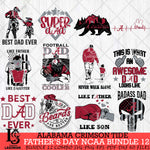 Alabama Crimson Tide Fathers Day NCAA Bundle 12 Svg Eps Dxf Png File, Digital Download, Instant Download