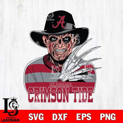 Alabama Crimson Tide Freddy Krueger Horror Halloween Svg Eps Dxf Png File, NCAA svg, Digital Download, Instant Download