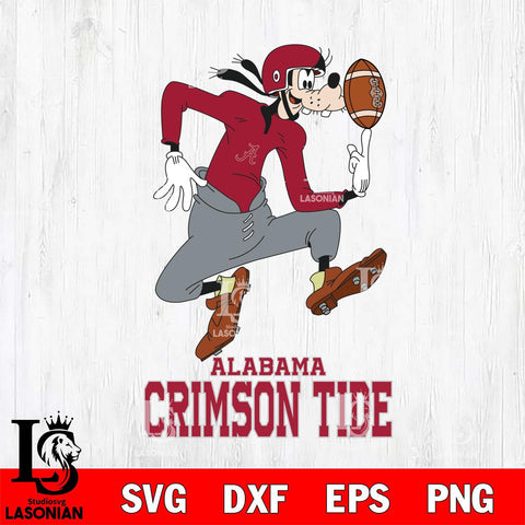 Alabama Crimson Tide Goofy Circus Football SVG DXF EPS PNG FILE,NCAA svg ,Football Digital Download,Instant Download, Silhouette