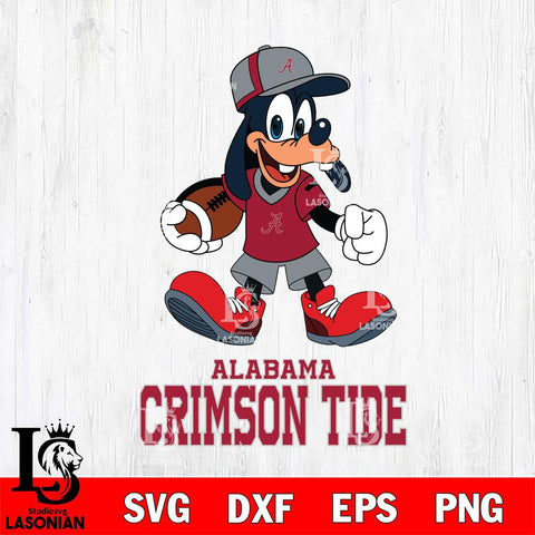Alabama Crimson Tide Goofy Football Player SVG DXF EPS PNG FILE,NCAA svg ,Football Digital Download,Instant Download, Silhouette