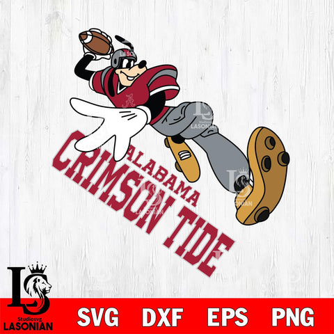 Alabama Crimson Tide Goofy rugby player SVG DXF EPS PNG FILE,NCAA svg ,Football Digital Download,Instant Download, Silhouette