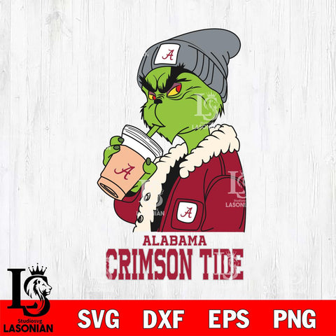 Alabama Crimson Tide Grinch Bougie Football Svg Eps Dxf Png File, Digital Download, Instant Download