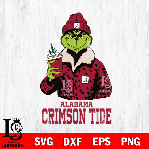 Alabama Crimson Tide Grinch Leopard Svg Eps Dxf Png File, Digital Download, Instant Download