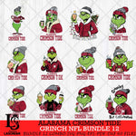 Alabama Crimson Tide Grinch NCAA Bundle 12 SVG Eps Dxf Png File, Digital Download, Instant Download