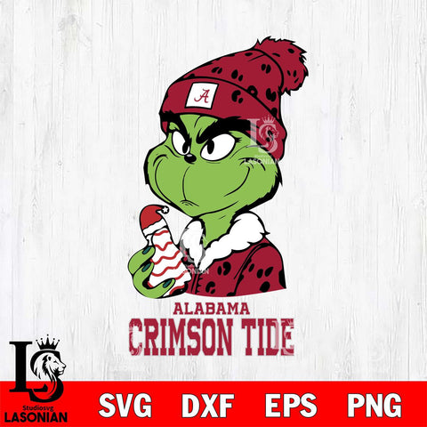 Alabama Crimson Tide Grinch Tree Cake Svg Eps Dxf Png File, Digital Download, Instant Download