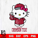Alabama Crimson Tide Hello Kitty Best Fan Svg Eps Dxf Png File, Digital Download, Instant Download