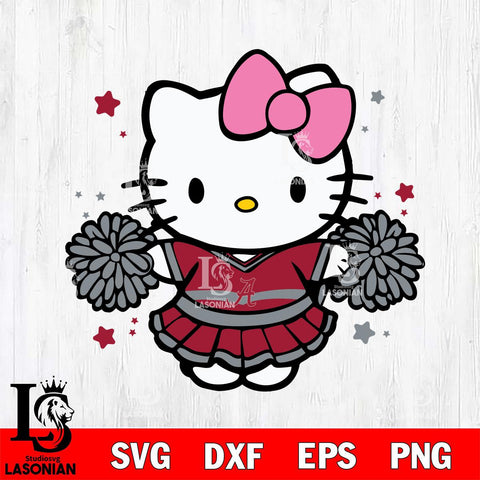 Alabama Crimson Tide Hello Kitty Cheerleader 10 Svg Eps Dxf Png File, Digital Download, Instant Download