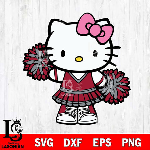Alabama Crimson Tide Hello Kitty Cheerleader 11 Svg Eps Dxf Png File, Digital Download, Instant Download