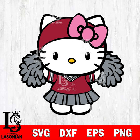 Alabama Crimson Tide Hello Kitty Cheerleader 5 Svg Eps Dxf Png File, Digital Download, Instant Download
