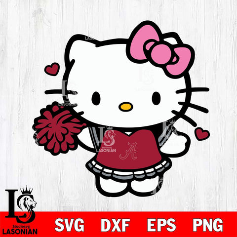 Alabama Crimson Tide Hello Kitty Cheerleader 6 Svg Eps Dxf Png File, Digital Download, Instant Download