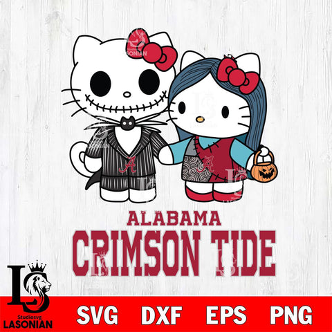 Alabama Crimson Tide Hello Kitty Horror 11 Svg Eps Dxf Png File, Digital Download