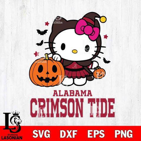Alabama Crimson Tide Hello Kitty Horror 1 Svg Eps Dxf Png File, Digital Download