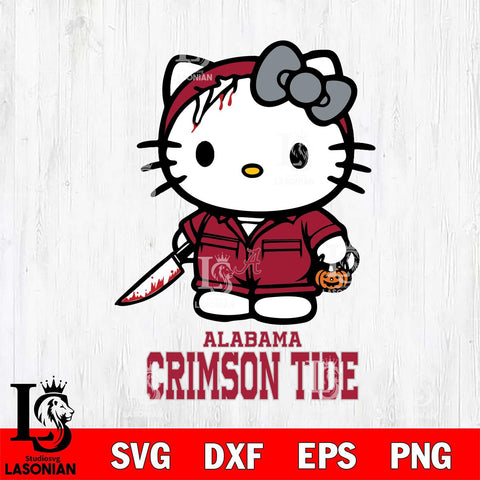 Alabama Crimson Tide Hello Kitty Horror 5 Svg Eps Dxf Png File, Digital Download