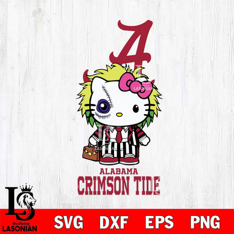 Alabama Crimson Tide Hello Kitty Horror 8 Svg Eps Dxf Png File, Digital Download