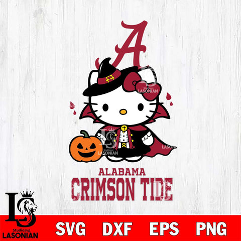 Alabama Crimson Tide Hello Kitty Horror 9 Svg Eps Dxf Png File, Digital Download
