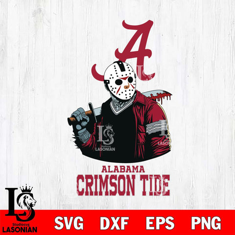 Alabama Crimson Tide Jason Voorhees 10 Svg Eps Dxf Png File, Digital Download