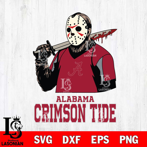 Alabama Crimson Tide Jason Voorhees 11 Svg Eps Dxf Png File, Digital Download