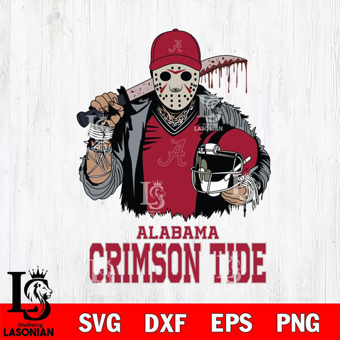 Alabama Crimson Tide Jason Voorhees 2 Svg Eps Dxf Png File, Digital Download