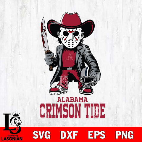 Alabama Crimson Tide Jason Voorhees 3 Svg Eps Dxf Png File, Digital Download
