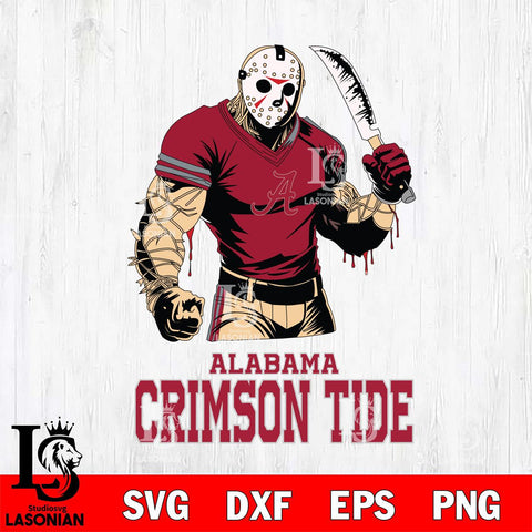 Alabama Crimson Tide Jason Voorhees Svg Eps Dxf Png File, Digital Download