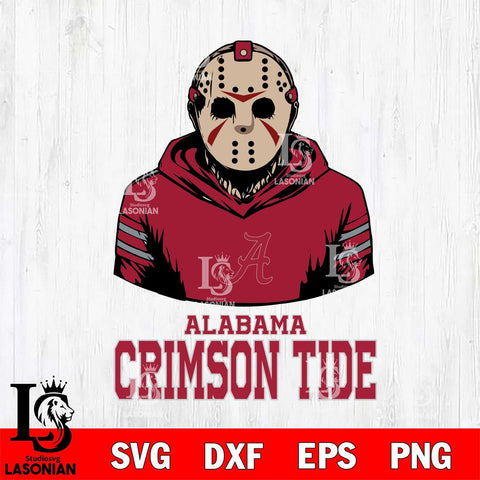 Alabama Crimson Tide Jason Voorhees 4 Svg Eps Dxf Png File, Digital Download