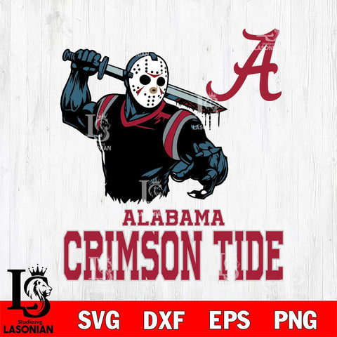 Alabama Crimson Tide Jason Voorhees 5 Svg Eps Dxf Png File, Digital Download