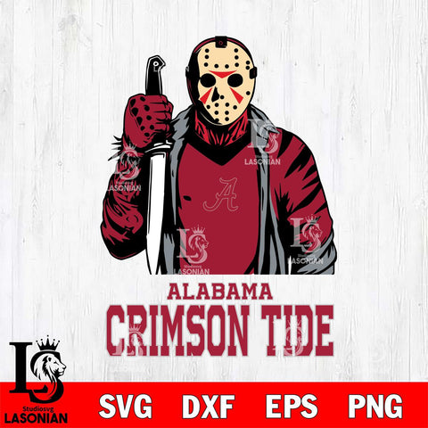 Alabama Crimson Tide Jason Voorhees 6 Svg Eps Dxf Png File, Digital Download