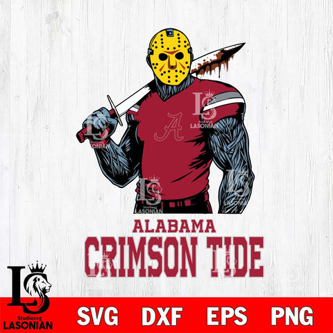 Alabama Crimson Tide Jason Voorhees 7 Svg Eps Dxf Png File, Digital Download