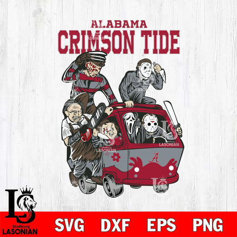 Alabama Crimson Tide Jason Voorhees Horror 10 Svg Eps Dxf Png File, NCAA svg, Digital Download, Instant Download