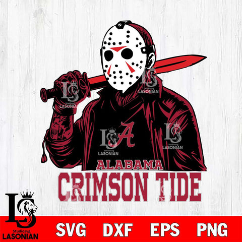 Alabama Crimson Tide Jason Voorhees Horror 12 Svg Eps Dxf Png File, NCAA svg, Digital Download, Instant Download