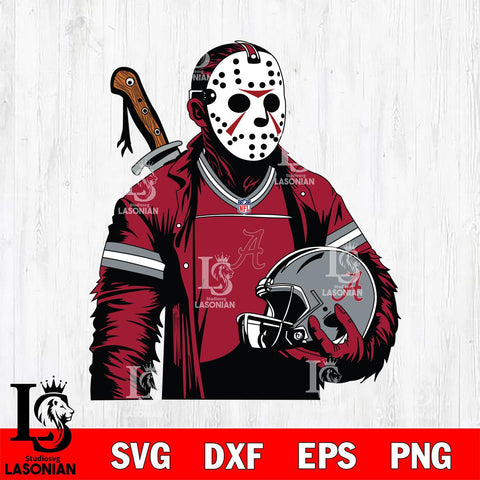 Alabama Crimson Tide Jason Voorhees Horror 2 Svg Eps Dxf Png File, NCAA svg, Digital Download, Instant Download