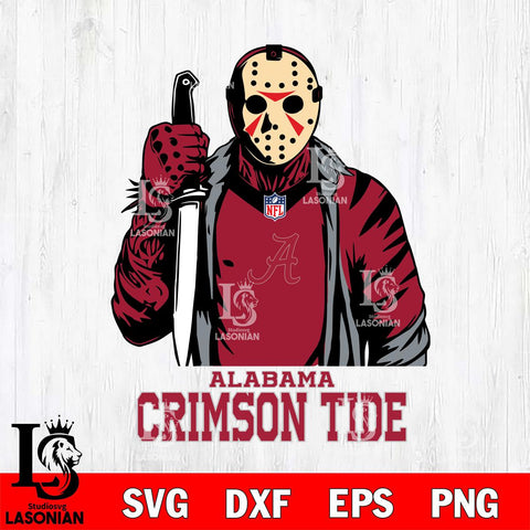 Alabama Crimson Tide Jason Voorhees Horror 3 Svg Eps Dxf Png File, NCAA svg, Digital Download, Instant Download