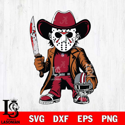 Alabama Crimson Tide Jason Voorhees Horror Svg Eps Dxf Png File, NCAA svg, Digital Download, Instant Download