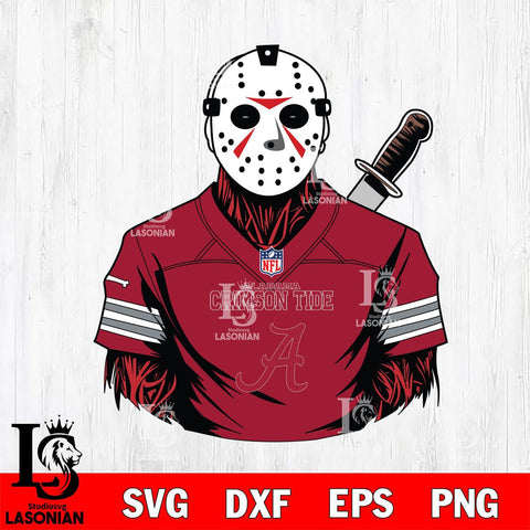 Alabama Crimson Tide Jason Voorhees Horror 4 Svg Eps Dxf Png File, NCAA svg, Digital Download, Instant Download