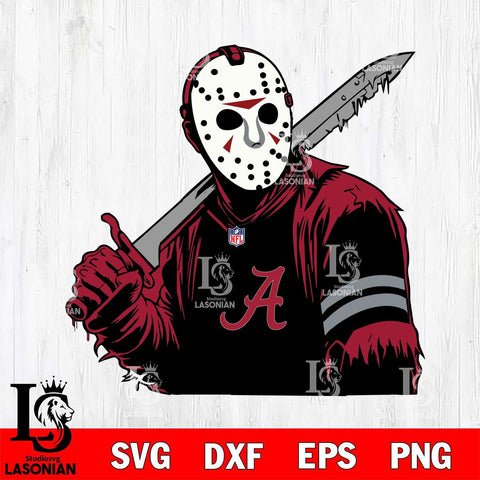Alabama Crimson Tide Jason Voorhees Horror 7 Svg Eps Dxf Png File, NCAA svg, Digital Download, Instant Download