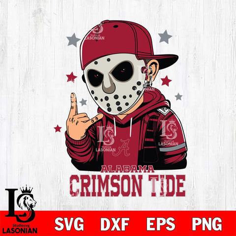 Alabama Crimson Tide Jason Voorhees Horror 9 Svg Eps Dxf Png File, NCAA svg, Digital Download, Instant Download
