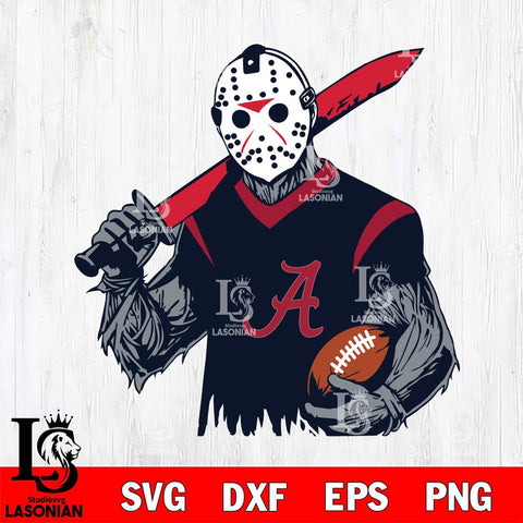 Alabama Crimson Tide Jason Voorhees Horror Halloween 2 Svg Eps Dxf Png File, NCAA svg, Digital Download, Instant Download