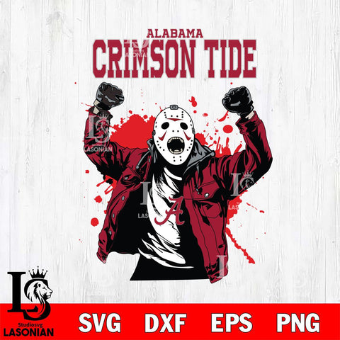 Alabama Crimson Tide Jason Voorhees Horror Halloween 3 Svg Eps Dxf Png File, NCAA svg, Digital Download, Instant Download