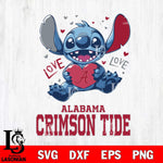 Alabama Crimson Tide Love Stitch, Svg Eps Dxf Png File, Digital Download